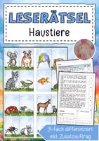 Vorschau - Arbeitsblätter - Haustiere Lesespaziergang - Deckblatt