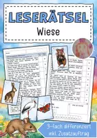 Vorschau - Arbeitsblätter - Lesespaziergang Wiese - Deckblatt
