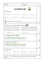 Vorschau - Arbeitsblätter - Lernzielkontrolle Mathe Klasse 1/2 - Addition und Subtraktion (ZR 20) - Seite 3