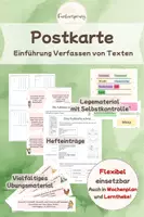 Vorschau - Stundenentwürfe - Postkarte schreiben | Hefteinträge | Einführungs- und Übungsmaterial - Deckblatt