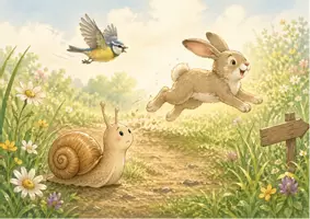 Vorschau - Bildkarten - Kamishibai Geschichte Schnecke + Geschichtensäckchen Bundle | Reizarme Montessori Geschichte | Frühling Kindergarten | Achtsamkeit Kinder | Storytelling Set - Seite 3