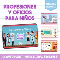 Vista previa - Juegos / Gamificación - Presentación interactiva Profesiones y Oficios Para Niños - Portada