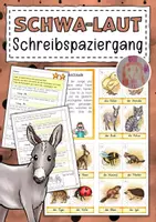 Vorschau - Arbeitsblätter - Schreibspaziergang Schwa-Laut (Endung -e, -er, -el, -en) - Deckblatt