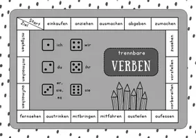 Vorschau - Spiele - Würfelspiel Trennbare Verben // Verben mit Vorsilbe - Seite 1