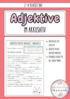 Vorschau - Arbeitsblätter - Arbeitsblatt zur Adjektivdeklination im Akkusativ // DaZ - Deckblatt