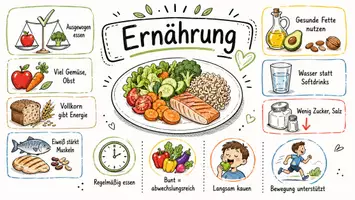 Vorschau - Arbeitsblätter - AB mit Fragen zum Thema "Ernährung" + Lösungsblatt + Mindmap + Infografik - Seite 1