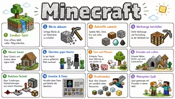 Vorschau - Arbeitsblätter - Lernposter + AB mit Fragen zum Thema "Minecraft" + Lösungsblatt + Mindmap + Infografik - Seite 2