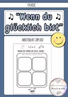 Vorschau - Arbeitsblätter - Begleitendes Arbeitsblatt zum Lied: „Wenn du glücklich bist, dann…“ - Deckblatt