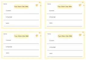 Vorschau - Aufgabenkarten - Peer Feedback: Two Stars One Wish A6 - Seite 1