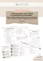 Vorschau - Arbeitsblätter - Videoprojekt zum Thema Vorgangsbeschreibungen – Ein Erklärvideo oder Tutorial zu einem selbstgewählten Thema erstellen (inkl. Infokarten, Checkliste, Bewertungsbogen, ...) - Deckblatt