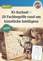 Vorschau - Arbeitsblätter - KI-Führerschein: Kostenloses Suchsel & Worträtsel (Klasse 5-7) – Künstliche Intelligenz spielerisch entdecken - Deckblatt