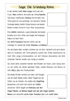 Vorschau - Unterrichtsreihen - Sage Gründung Roms: Romulus und Remus - mit Arbeitsaufträgen - Seite 1