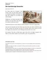 Vorschau - Arbeitsblätter - Der barmherzige Samariter – Text mit Aufgaben - Deckblatt