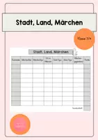 Vorschau - Arbeitsblätter - Stadt, Land, Märchen (Kl.3/4) - Deckblatt