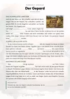 Vorschau - Arbeitsblätter - Gepard Steckbrief – Tiere Afrikas | Sachunterricht Grundschule Arbeitsblatt - Seite 2
