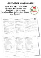 Vorschau - Arbeitsblätter - Götz von Berlichingen (Johann Wolfgang von Goethe) - Götz als kraftvoller Held des Sturm und Drang (Lückentext und Übungen) - Deckblatt