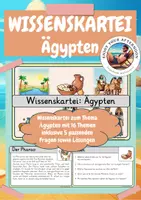 Vorschau - Stationenlernen - Wissenskartei Ägypten🏺| 16 Themenstationen – Klasse 3–4 | Sachunterricht & Lesen - Deckblatt