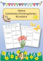 Vorschau - Arbeitsblätter - Meine Ferien: Osterferien/Frühlingsferien - Rückblick und kreativer Schreibanlass - Deckblatt