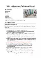 Vorschau - Mal- und Bastelvorlagen - Wir nähen ein Schlüsselband- Anleitung - Deckblatt
