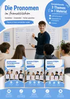 Vorschau - Arbeitsblätter - Französische Pronomen – COD, COI & pronoms toniques | Materialpaket - Deckblatt