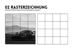 Vorschau - Arbeitsblätter - 5 Raster-Zeichenübungen, Kunst, SEK I - Seite 3