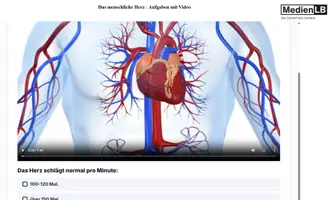 Vorschau - Präsentationen/Tafelbilder - Das menschliche Herz mit Video H5P/Moodle/HTML - Deckblatt