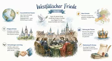 Vorschau - Arbeitsblätter - Lernposter + Arbeitsblätter zum Thema "Westfälischer Friede" + Lösung & MP3 + Mindmap + Infografiken - Seite 3