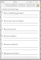 Vorschau - Arbeitsblätter - Ballade : Der Fischer – Johann Wolfgang von Goethe - Lesen und Verstehen Arbeitsblätter mit Lesetext, Fragen - Seite 3