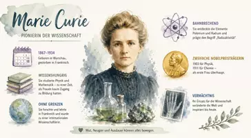 Vorschau - Arbeitsblätter - Arbeitsblatt "Marie Curie" + Onlineübung & MP3 + Mindmap + Infografik - Seite 1