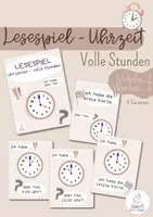 Vorschau - Spiele - Uhrzeiten - Lesespiel : Volle Stunden - Deckblatt