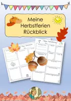 Vorschau - Arbeitsblätter - Meine Ferien/Herbstferien - Rückblick und kreativer Schreibanlass - Deckblatt