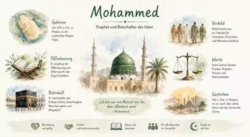 Vorschau - Arbeitsblätter - Arbeitsblatt "Mohammed" + Onlineübung & MP3 + Mindmap + Infografik - Seite 1