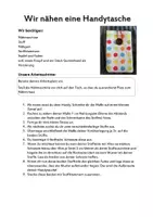 Vorschau - Mal- und Bastelvorlagen - Wir nähen eine Handytasche - Deckblatt