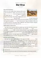 Vorschau - Arbeitsblätter - Oryx Steckbrief – Lesetext, Lückentext, Weltkarte & Arbeitsblatt - Seite 2