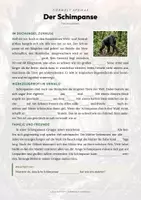Vorschau - Arbeitsblätter - Schimpanse Steckbrief – Lesetext, Lückentext, Weltkarte & Arbeitsblatt - Seite 2