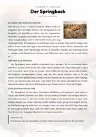 Vorschau - Arbeitsblätter - Springbock Steckbrief – Lesetext, Lückentext, Weltkarte & Arbeitsblatt - Seite 1