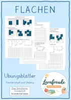 Vorschau - Arbeitsblätter - Flächen - Übungsblätter für Klasse 3/4 - Deckblatt