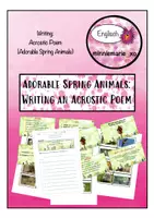 Vorschau - Stundenentwürfe - Writing an Acrostic Poem: Adorable Spring Animals - Deckblatt