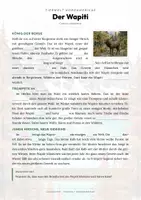 Vorschau - Arbeitsblätter - Wapiti Steckbrief – Lesetext, Lückentext, Weltkarte & Arbeitsblatt - Seite 2