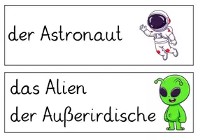 Vorschau - Bildkarten - Wortspeicher zum Weltall zum Schreiben - Deckblatt