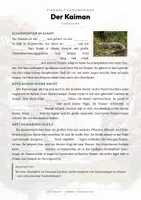 Vorschau - Arbeitsblätter - Kaiman Steckbrief – Lesetext, Lückentext, Weltkarte & Arbeitsblatt - Seite 2