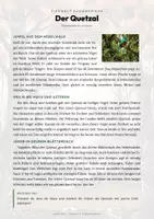 Vorschau - Arbeitsblätter - Quetzal Steckbrief – Lesetext, Lückentext, Weltkarte & Arbeitsblatt - Seite 1