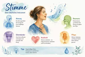 Vorschau - Arbeitsblätter - AB mit Fragen zum Thema "Stimme" + Lösungsblatt + Mindmap + Infografik - Seite 1