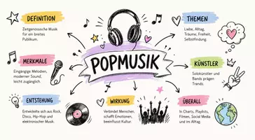 Vorschau - Arbeitsblätter - Lernposter + AB mit Fragen zum Thema "Popmusik" + Lösungsblatt + Mindmap + Infografik - Seite 2