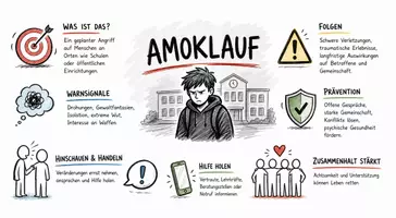 Vorschau - Arbeitsblätter - AB mit Fragen zum Thema "Amoklauf" + Lösungsblatt + Infografik - Seite 1