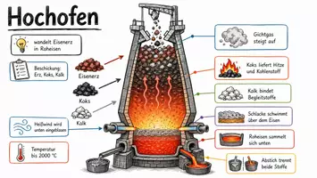 Vorschau - Arbeitsblätter - Lernposter + Arbeitsblätter zum Thema "Hochofen" + Lösung & MP3 + Mindmap + Infografik - Seite 2
