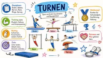 Vorschau - Arbeitsblätter - Lernposter + Arbeitsblätter zum Thema "Turnen" + Lösung & MP3 + Mindmap + Infografik - Seite 2