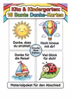 Vorschau - Anderer Materialtyp - Kita & Kindergarten 16 Bunte Danke-Karten - Deckblatt