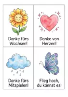Vorschau - Anderer Materialtyp - Kita & Kindergarten 16 Bunte Danke-Karten - Seite 2