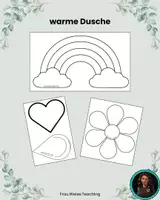 Vorschau - Arbeitsblätter - warme Dusche - kreative Gestaltungsmöglichkeiten - Deckblatt